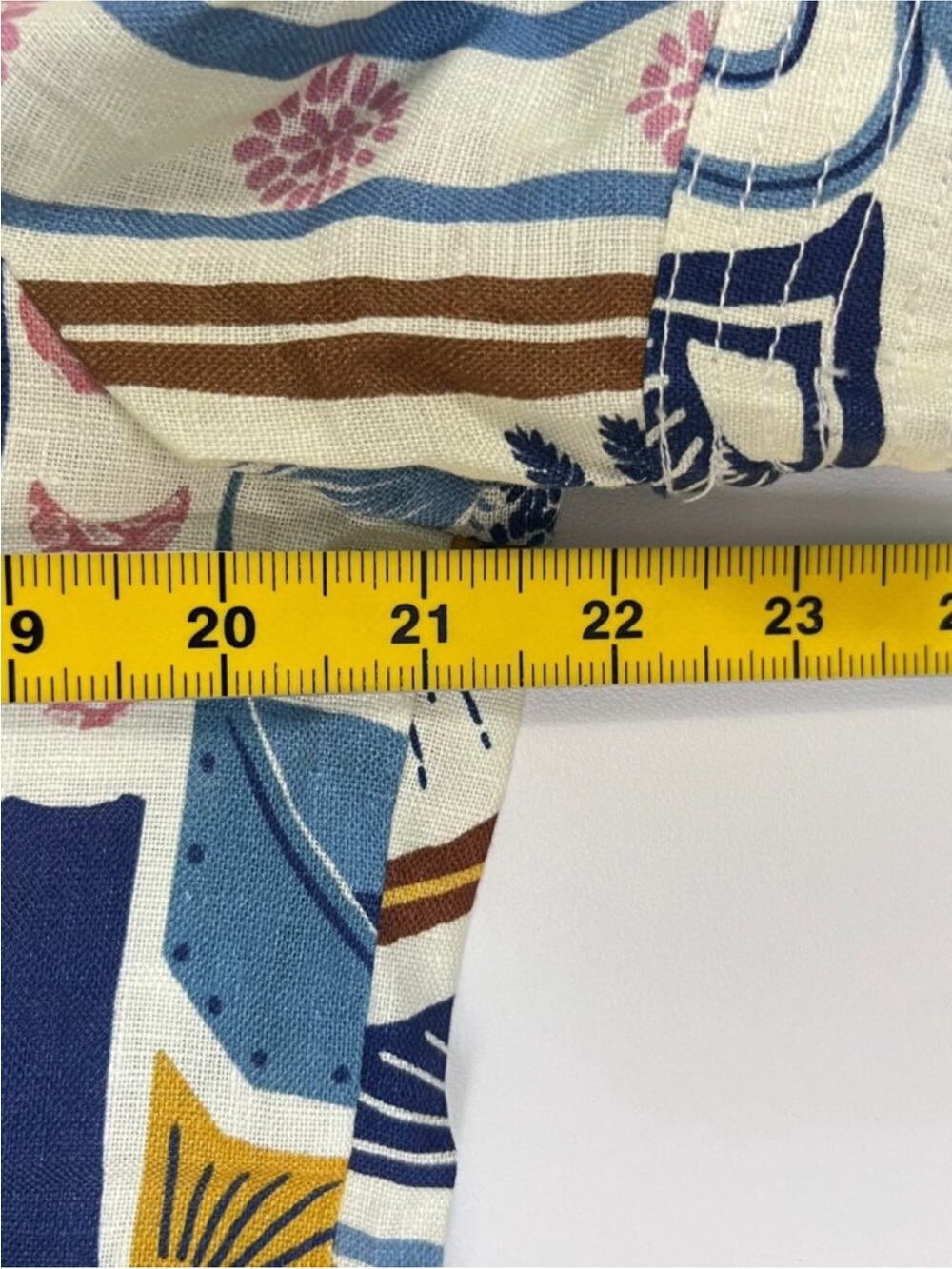 FARM Rio Multicolor Printed Belted Shirt Mini Dress - Blue, Pink, White, Gold - Picture 14 of 15